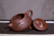 《石瓢》宜興紫砂壺助理工藝美術(shù)師手工茶壺茶具底槽青石瓢