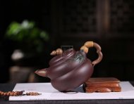 《福祿》宜興紫砂壺葫蘆紫砂泡茶壺紫泥手工工藝美術師紫砂茶具