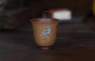 《琴瑟對(duì)杯》宜興紫砂壺作品全手工紫泥