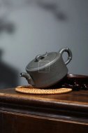 《竹段》宜興豆青泥紫砂壺純手工茶壺茶具