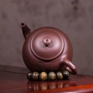 《笠帽》宜興紫砂壺工藝美術(shù)師純手工全底槽青泡茶壺茶具